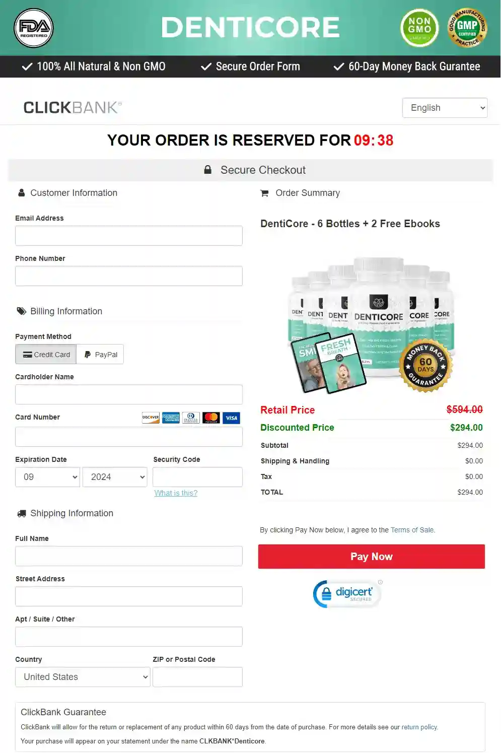 denticore buy page